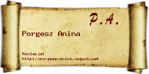 Porgesz Anina névjegykártya